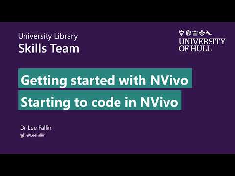 09   Starting to code in NVivo [NVivo Release 1]