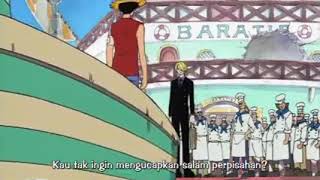 Perpisahan sanji dengan pemilik restoran baratie