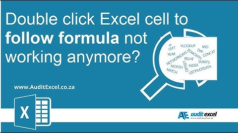 Excel double click not working to follow formula