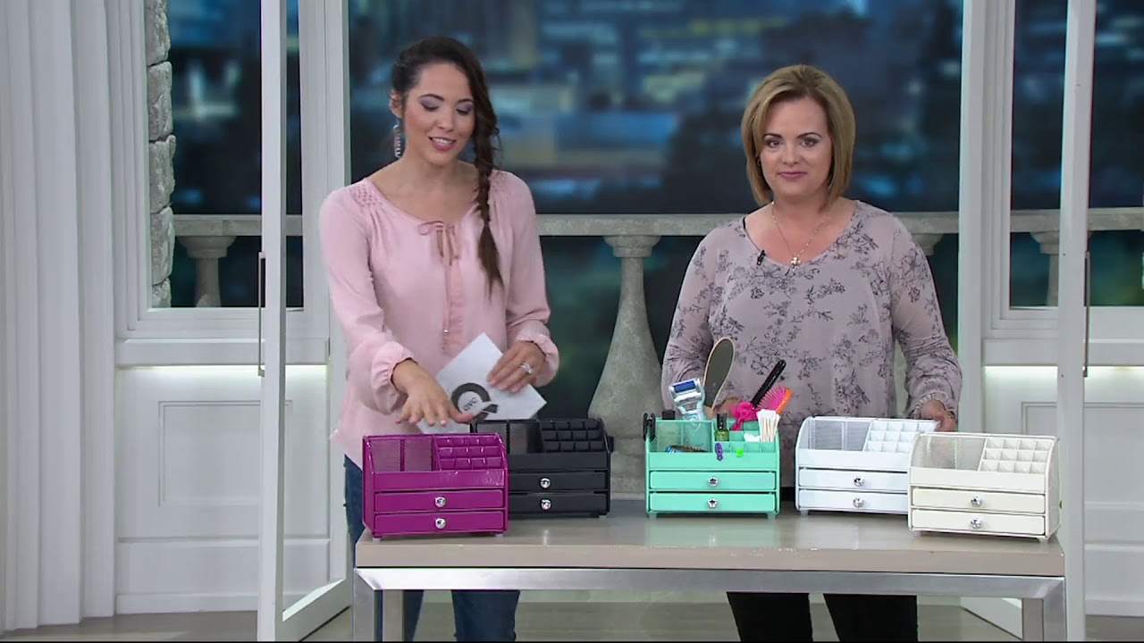 Nifty Cosmetic Organizer w/ 2 Drawer Features on QVC