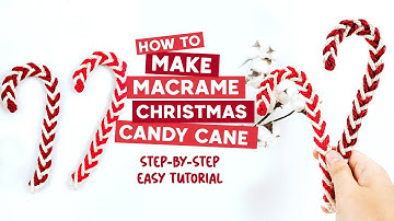 DIY Macrame Tutorial | How To Make Macrame Candy Cane Ornament | Easy Tutorial For Beginners