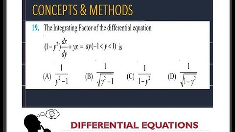 the integrating factor of the differential equation 