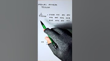 Special and Unique Number 998001.