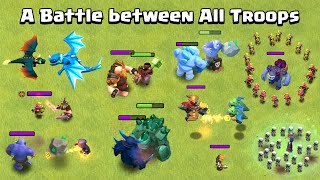 All Troops fighting each other | Clash of Clans