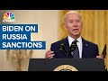 President Joe Biden comments on Russia sanctions and interference in the U.S. election