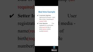 Constructor and Setter injection difference #java #constructor #setter #ytshorts #shorts
