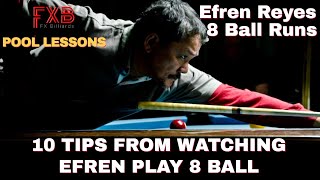 EFREN REYES PLAYING 8 BALL - 10 Technical & Mental Tips to Improve Your 8 Ball Game (Pool Lessons)