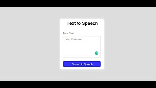 Text To Speech Convertor Using | HTML CSS & JavaScript