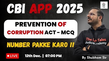 CBI APP 2025 | Prevention of Corruption Act | MOCK TEST | SHUBHAM UPADHYAY