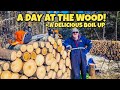A newfoundland boil up  cutting lots of firewood a day in the woods