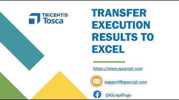 Tosca Tutorial | Lesson 64 - Transfer Execution Results from Execution Lists to Microsoft Excel |
