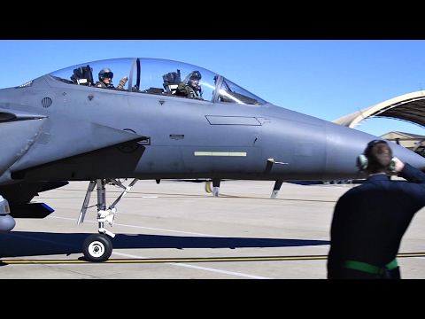 F-15E Fighters Takeoff From Seymour Johnson Air Force Base