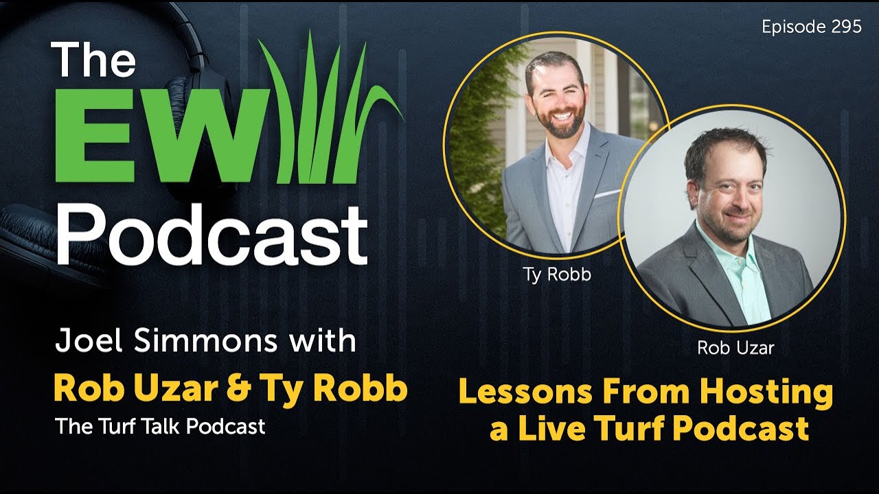 Podcasting in the turf industry continues to gain momentum, and one of the standout successes is Turf Talk, hosted by Florida golf course superintendents Rob Uzar and Ty Robb. The show is broadcast live, which brings a unique set of challenges, from managing technology to handling unexpected guests or off-the-cuff moments. Rob and Ty embrace those challenges with quick thinking and humor, creating a loose, engaging format that makes the show as entertaining as it is informative.

Turf Talk evolved organically from Ty’s early days hosting live turf conversations on Twitter (now X), where he would talk turf in the evenings and fellow grass growers would gradually jump in. One of the more memorable stories from our interview involved those early broadcasts starting at 7 p.m. Eastern. Just as Rob and Ty were ready to wrap up, turf managers from the West Coast would join, turning what was meant to be a one-hour show into a marathon that stretched well past East Coast bedtimes. Both hosts also reflected on their beginnings in turf management as teenagers, discovering a passion for the industry early on. Today, they continue to give back through the First Green program at their local high school, opening up their time and golf courses to help the next generation of turf managers explore the industry firsthand.

Visit EarthWorks at: https://www.earthworksturf.com 
Podcasts: https://www.earthworksturf.com/earthworks-podcasts/ 
2 Minute Turf Talks: https://www.earthworksturf.com/2-minute-turf-talks/