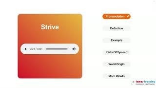 STRIVE - Definition, pronunciation, grammar, meaning - Practice grade 5 vocabulary