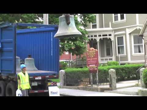 Removing rare chime bells from Channing Church ste...