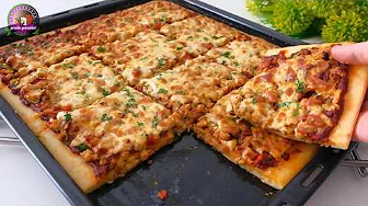 Homemade XXL pizza!😉 CHICKEN PIZZA in 10 minutes! No kneading! No more takeout!😎