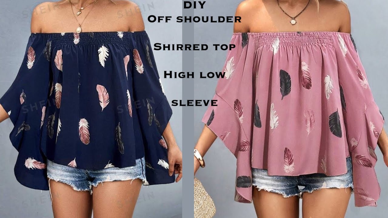 EASY SHIRRED/SMOCKED TOP WITH HIGH LOW FLARED SLEEVE…How To Make