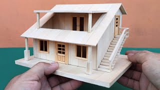 Como Hacer Una Casa Con Palitos De Helado - Popsicle stick house DIY