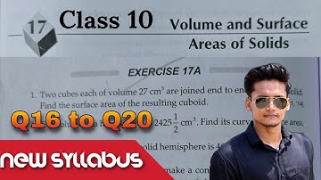 Class 10 Ex17A Q16 to Q20 Volume and Surface Areas of Solids | RS Aggarwal | CBSE |Class 10 Rajmith