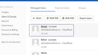 How to identify the role of the user in the admin console of a Box account