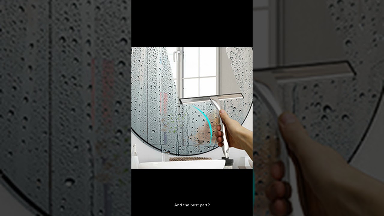 Stainless Steel Shower Squeegee with Adhesive Hooks - Perfect for Glass Doors Windows and More