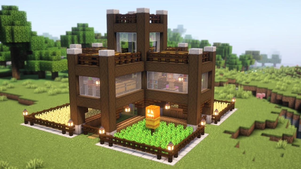 Minecraft Wooden House : How to Build Wooden House Tutorial - YouTube