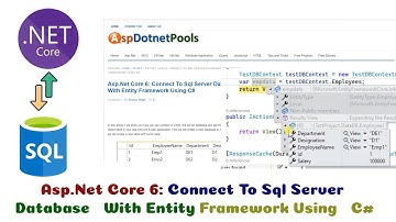 Asp.Net Core 6: Connect To Sql Server Database With Entity Framework Using C#