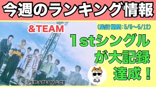 今週のランキング情報！＆TEAMの1stシングルの売上枚数がすごいことに！各チャートで上位に浮上！《ぺ・イジュン》