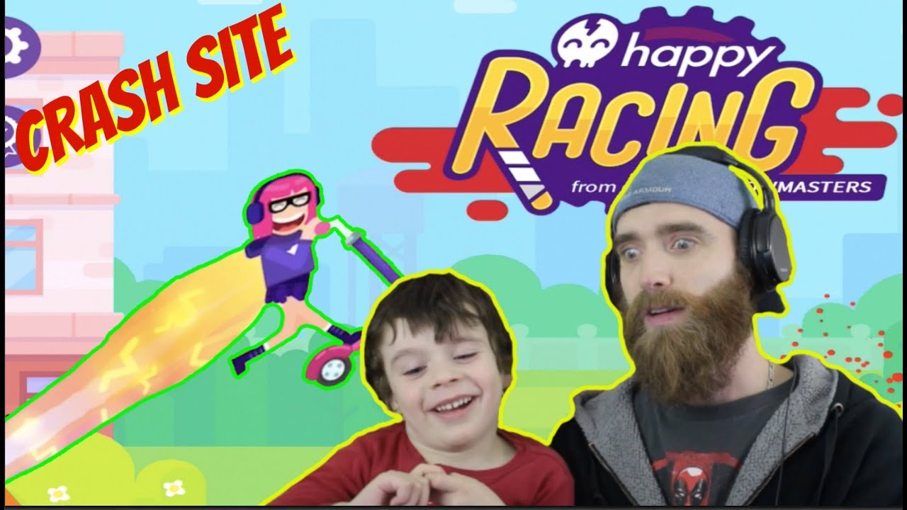 CRASH SITE WITH SCOOTER GIRL [ HAPPY RACING GAMEPLAY ] - YouTube