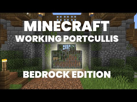 Minecraft HOW TO MAKE Medieval Castle working Portcullis with Command Blocks! (Bedrock Edition)