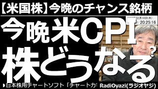 【米国株－今晩のチャンス銘柄】今晩、アメリカCPI(消費者物価指数)。株価どうなる？　今、最大の注目指標と言ってよいCPIが、まもなく発表される。物価上昇が顕著なら、株価の再下落がありえるので要警戒。
