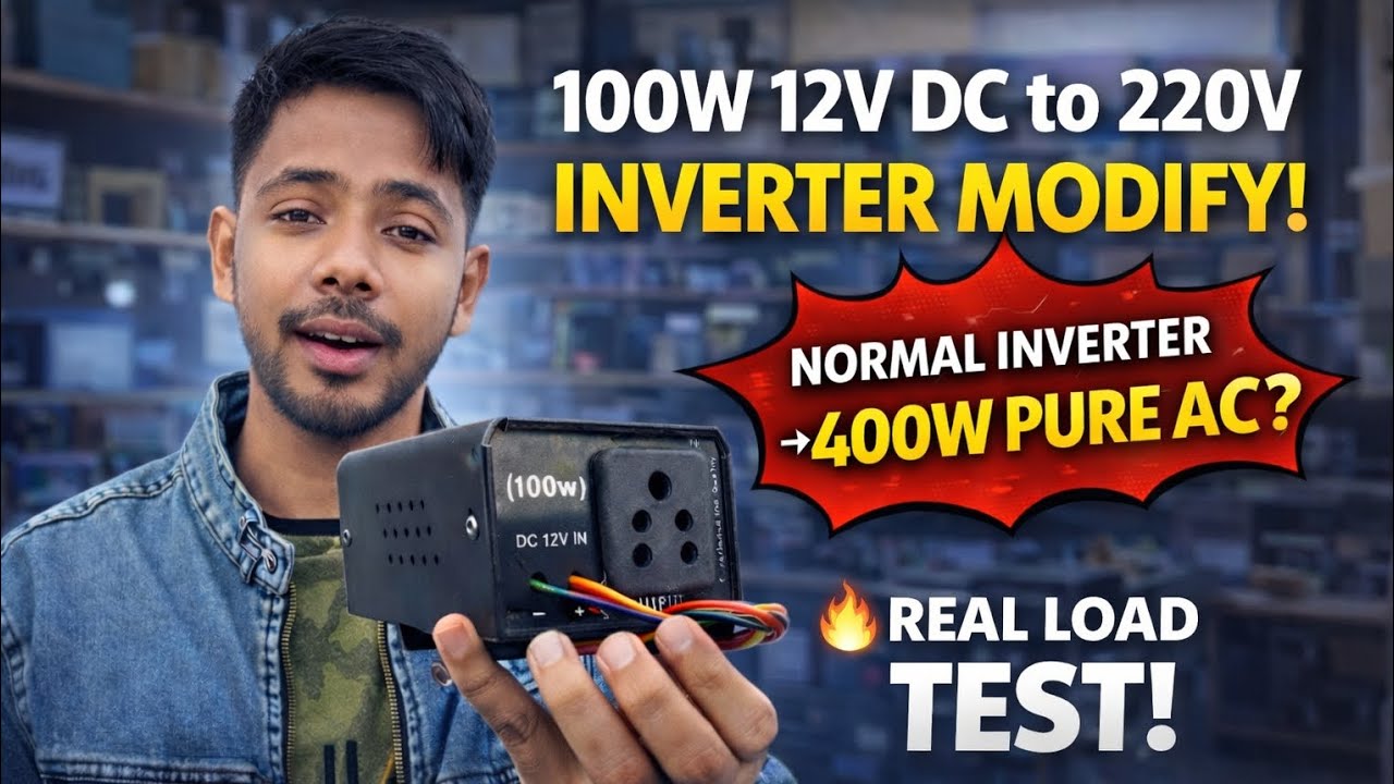 100W 12V DC to 220V Inverter Modify 🔥 Normal Inverter থেকে 400W Pure AC | Bangla Tech