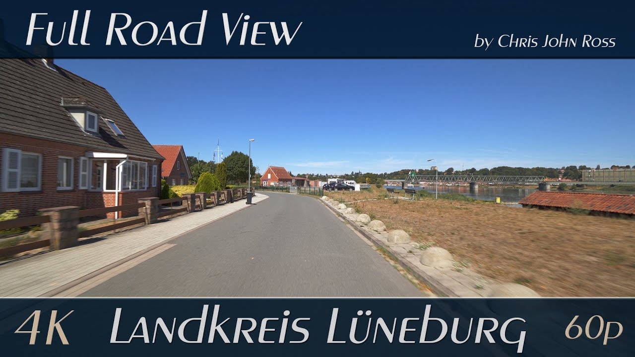 Hohnstorf, Landkreis Lüneburg, Germany: Am Deich, Schulstraße, Dorfstraße - 4K - Autofahrtvideo