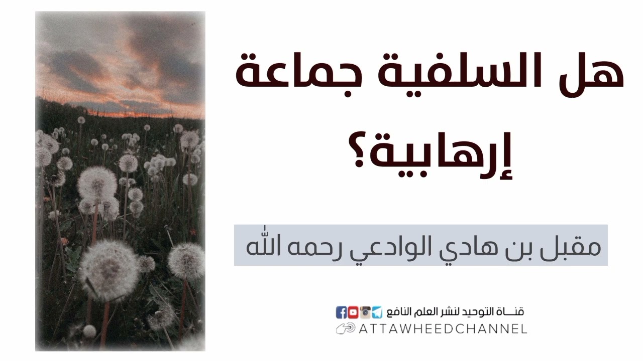 هل السلفية جماعة إرهابية؟ _ مقبل بن هادي الوادعي رحمه الله