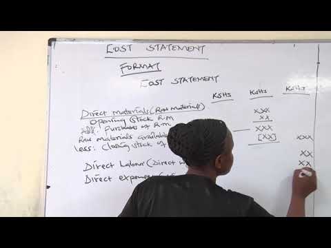COST STATEMENT FORMAT