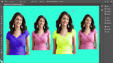 Dividing One image into two big two small images both big images Replacing colour of dress.