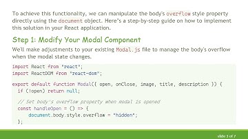 How to Disable Background Scroll in React Modals