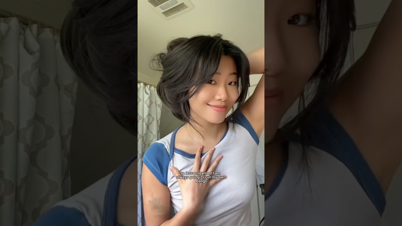 why i will ALWAYS cut my own bangs #curtainbangs #diyhaircut #haircuttutorial