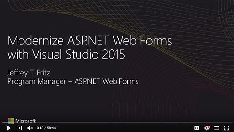 Modernise ASP.NET Web Forms with Visual Studio 2015