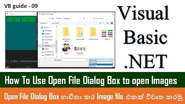 VB Guide 09 - How to use Visual Basic Open File Dialog box to load image to picture box