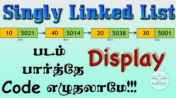 3.1.2 தமிழில் Displaying list of  nodes in a Linked list in Tamil