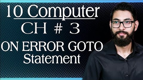 Conditional Transfer of control | ON ERROR GOTO Statement in GW BASIC | 10 class computer chapter 3