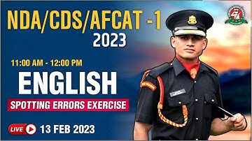 English - Spotting Errors Exercise | NDA English Questions | NDA 2023 Preparation #centuriondigital