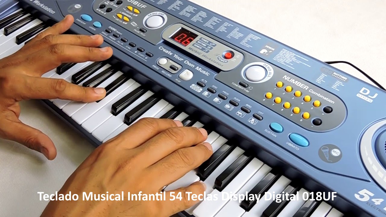 Teclado Infantil Piano Com 54 Teclas Microfone E Mp3