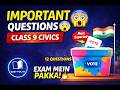 Class 9 Civics Chapter 3 Important Questions 🔥 | Electoral Politics in 8 Minutes
