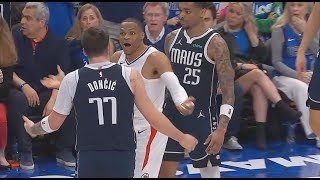 Russell Westbrook Fights Luka Doncic \& PJ Washington In Ejection!  Mavericks vs Clippers Game 3