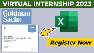 Goldman Sachs Online Internship with Certificate | Work From Home | Excel Tutorial | Data Analytics