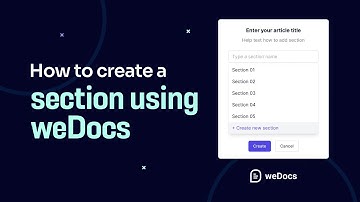 How to create a section using weDocs