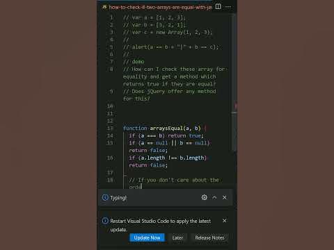 How to check if two arrays are equal with JavaScript? - YouTube