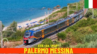 Cab Ride Palermo - Messina (Palermo-Messina railway, Italy) train driver's view 4K